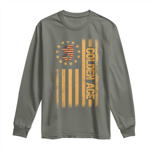 Trump 2025 Long Sleeve Shirt New Golden Age Of America 47th President TS02 Military Green Print Your Wear