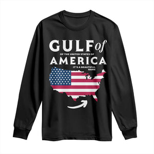 Trump America's Gulf Long Sleeve Shirt Gulf Of The Usa American Flag Pride Patriotic TS02 Black Print Your Wear