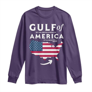 Trump America's Gulf Long Sleeve Shirt Gulf Of The Usa American Flag Pride Patriotic TS02 Purple Print Your Wear