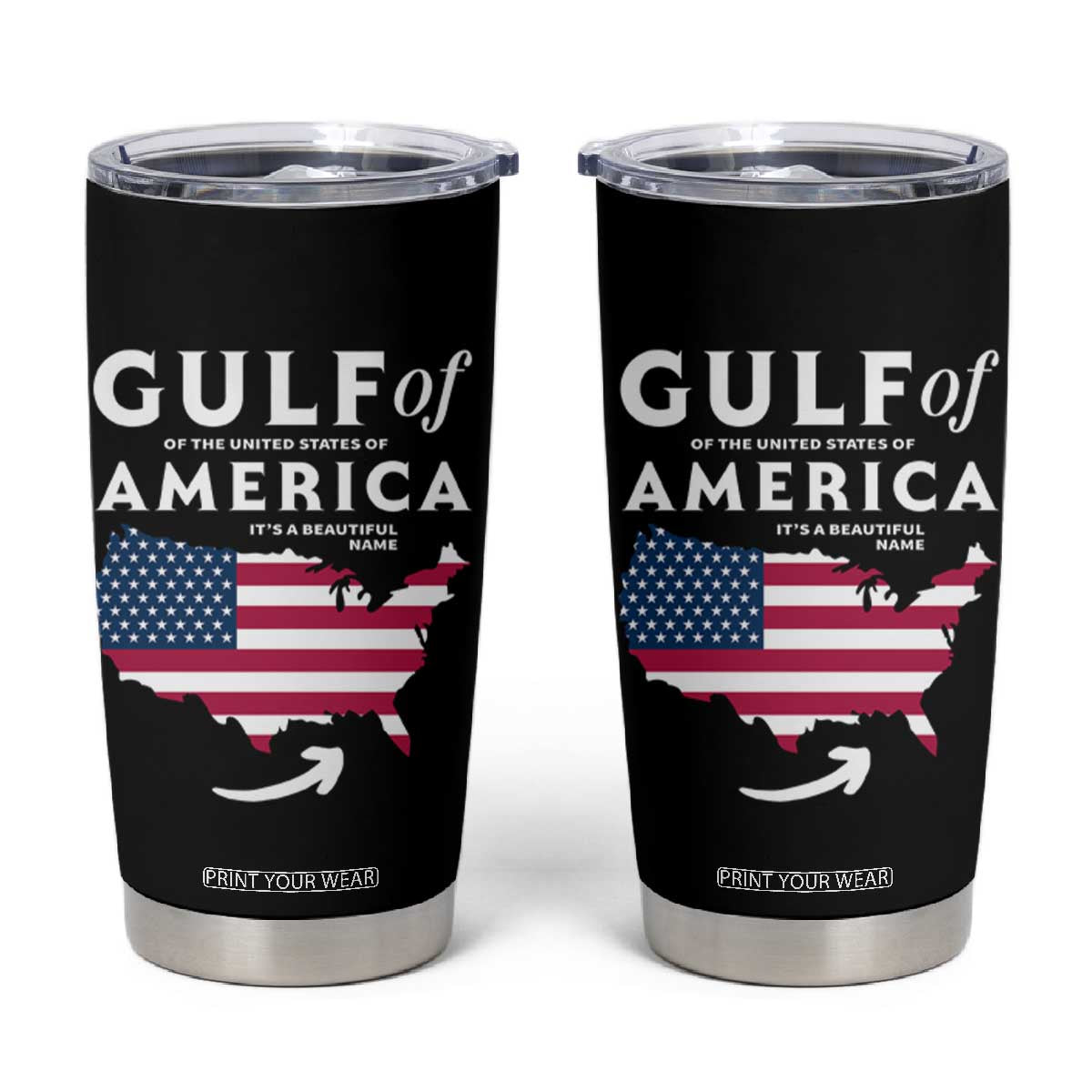 Trump America's Gulf Tumbler Cup Gulf Of The Usa American Flag Pride Patriotic TS02 Black Print Your Wear