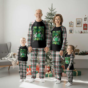 Retro St Patrick's Day Plaid Pajama Set One Lucky Dude Green Checkered Heart Groovy TS02 Christmas Plaid Print Your Wear