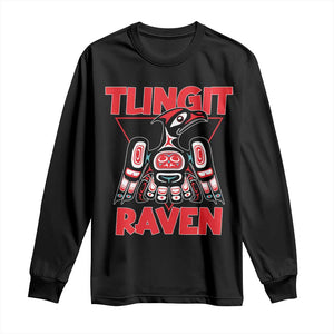 Tlingit Raven Totem Long Sleeve Shirt Alaska Native Tribal Art Design TS02 Black Print Your Wear