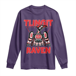 Tlingit Raven Totem Long Sleeve Shirt Alaska Native Tribal Art Design TS02 Purple Print Your Wear