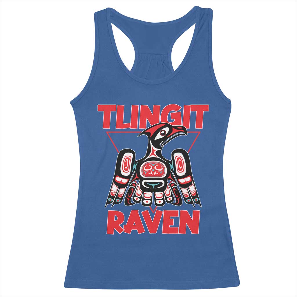 Tlingit Raven Totem Racerback Tank Top Alaska Native Tribal Art Design TS02 Royal Blue Print Your Wear