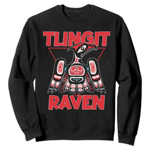 Tlingit Raven Totem Sweatshirt Alaska Native Tribal Art Design TS02 Black Print Your Wear