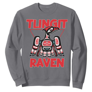 Tlingit Raven Totem Sweatshirt Alaska Native Tribal Art Design TS02 Charcoal Print Your Wear