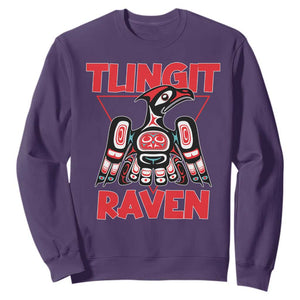 Tlingit Raven Totem Sweatshirt Alaska Native Tribal Art Design TS02 Purple Print Your Wear