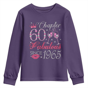 Chapter 60 Fabulous Youth Sweatshirt Sparkle Since 1965 60Th Birthday Gift For Women TS02 Purple Print Your Wear