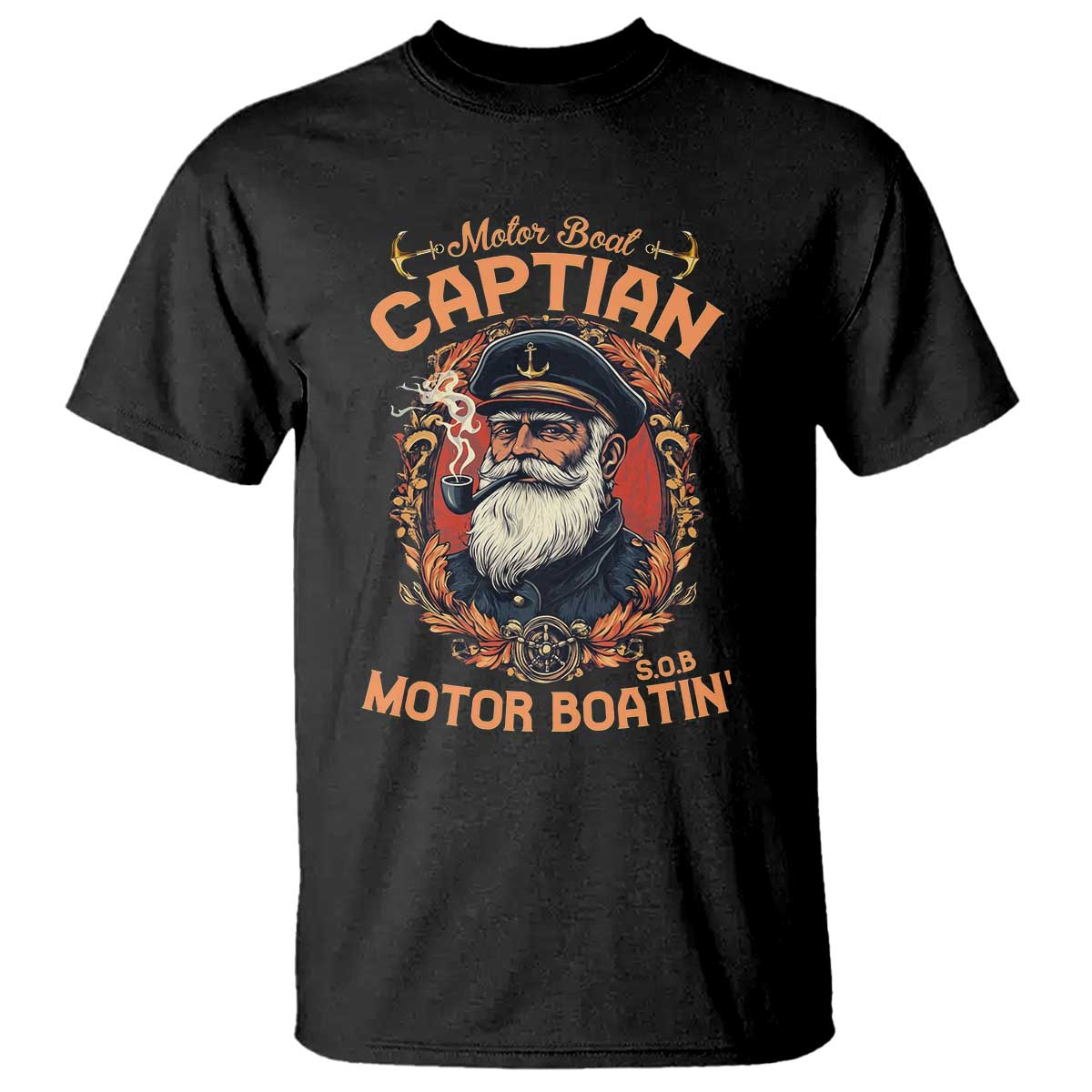 Funny Motor Boat Captain T Shirt - Pontoon SOB Motor Boating Vintage Humor Tee TS02 Black Print Your Wear