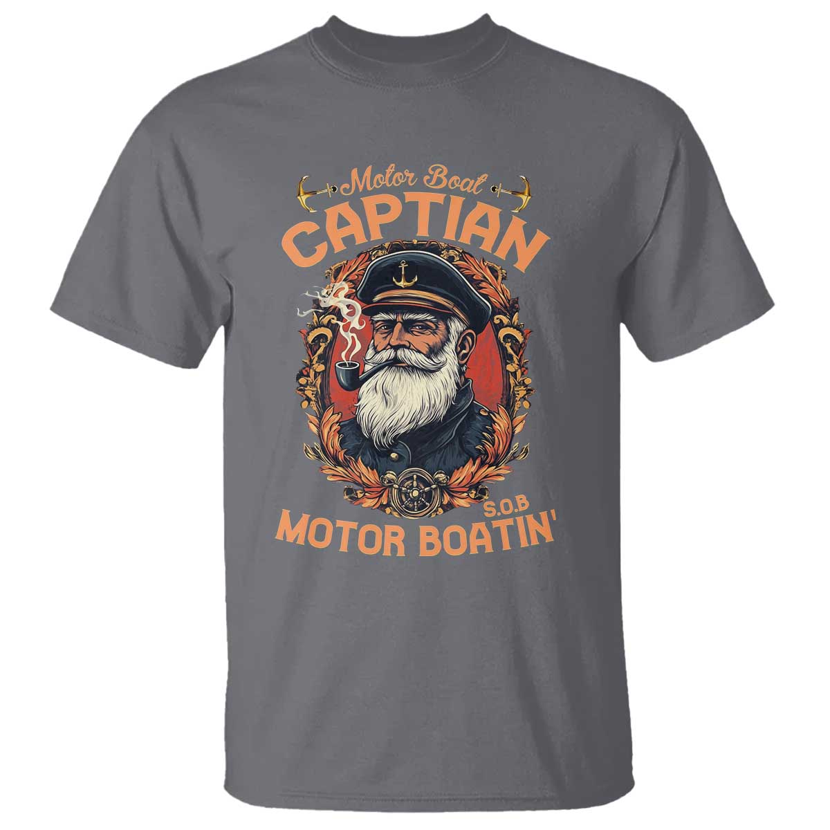 Funny Motor Boat Captain T Shirt - Pontoon SOB Motor Boating Vintage Humor Tee TS02 Charcoal Print Your Wear