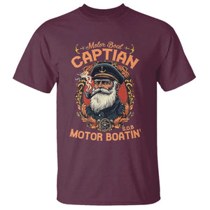 Funny Motor Boat Captain T Shirt - Pontoon SOB Motor Boating Vintage Humor Tee TS02 Maroon Print Your Wear