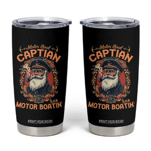 Funny Motor Boat Captain Tumbler Cup Pontoon SOB Motor Boating Vintage TS02 Black Print Your Wear