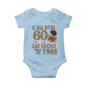 Chapter 60 Fabulous Leopard Baby Onesie Since 1965 60Th Birthday Gift For Women TS02 Light Blue Print Your Wear