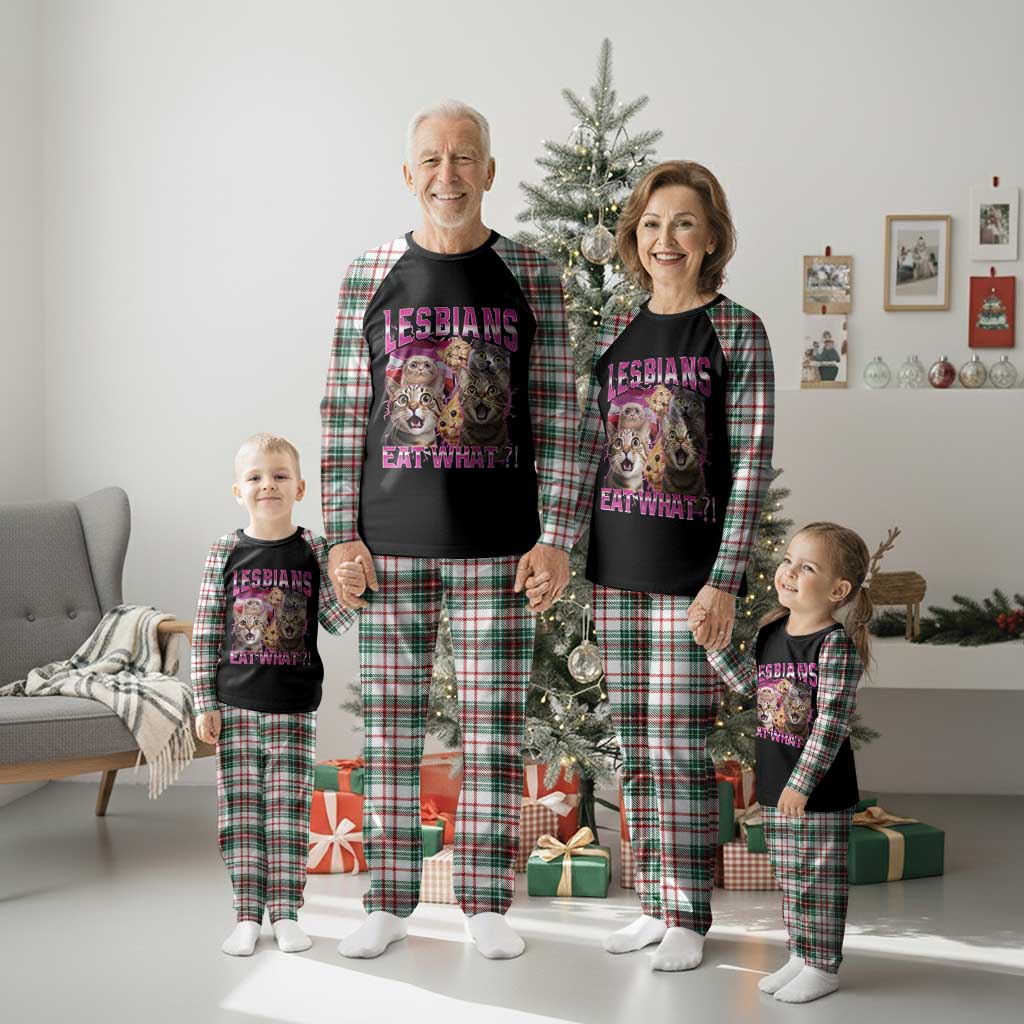 Lesbians Eat What Plaid Pajama Set Funny LGBTQ+ Pride Cats Meme Feline Lover Bootleg TS02 Christmas Plaid Print Your Wear