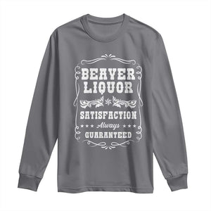 Funny Beaver Liquor Long Sleeve Shirt Adult Drinking Humor Pun Vintage TS02 Charcoal Print Your Wear