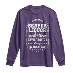 Funny Beaver Liquor Long Sleeve Shirt Adult Drinking Humor Pun Vintage TS02 Purple Print Your Wear