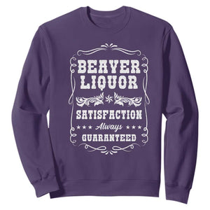 Funny Beaver Liquor Sweatshirt Adult Drinking Humor Pun Vintage TS02 Purple Print Your Wear