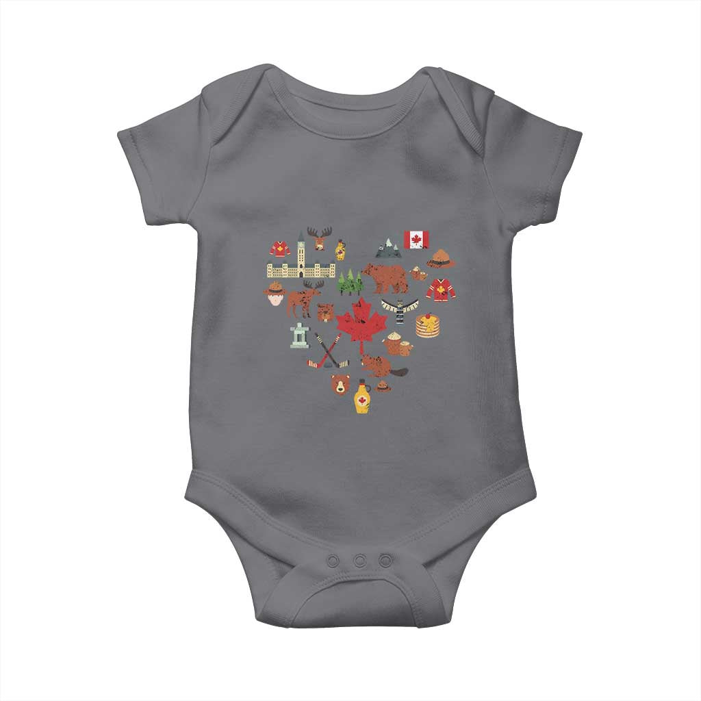 Canada Pride Baby Onesie Canadian Flag Maple Leaf TS02 Charcoal Print Your Wear