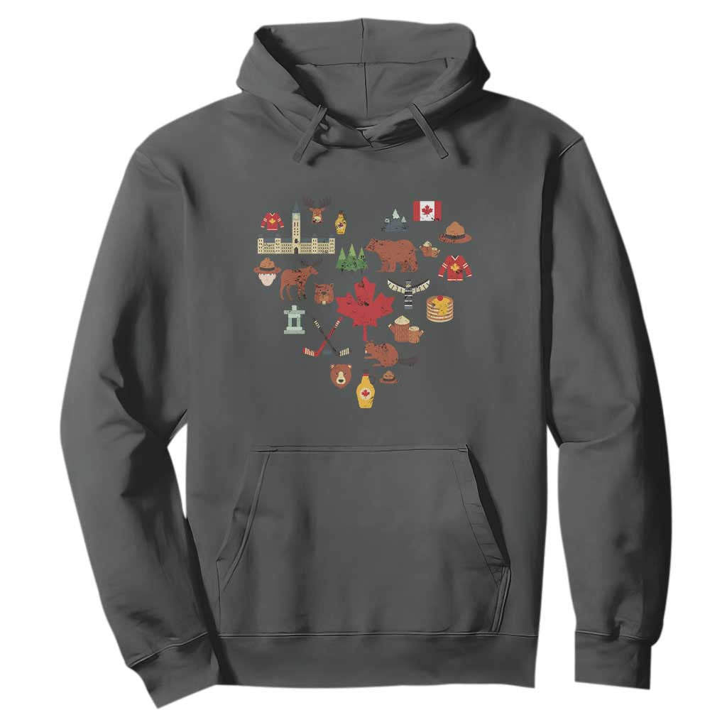 Canada Pride Hoodie Canadian Flag Maple Leaf TS02 Dark Heather Print Your Wear