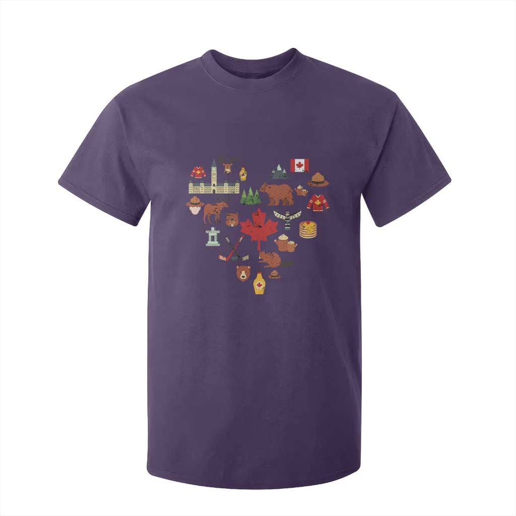 Canada Pride T Shirt For Kid Canadian Flag Maple Leaf TS02 Purple Print Your Wear