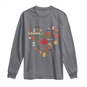 Canada Pride Long Sleeve Shirt Canadian Flag Maple Leaf TS02 Charcoal Print Your Wear