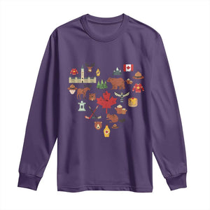 Canada Pride Long Sleeve Shirt Canadian Flag Maple Leaf TS02 Purple Print Your Wear