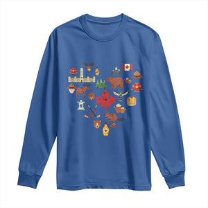 Canada Pride Long Sleeve Shirt Canadian Flag Maple Leaf TS02 Royal Blue Print Your Wear