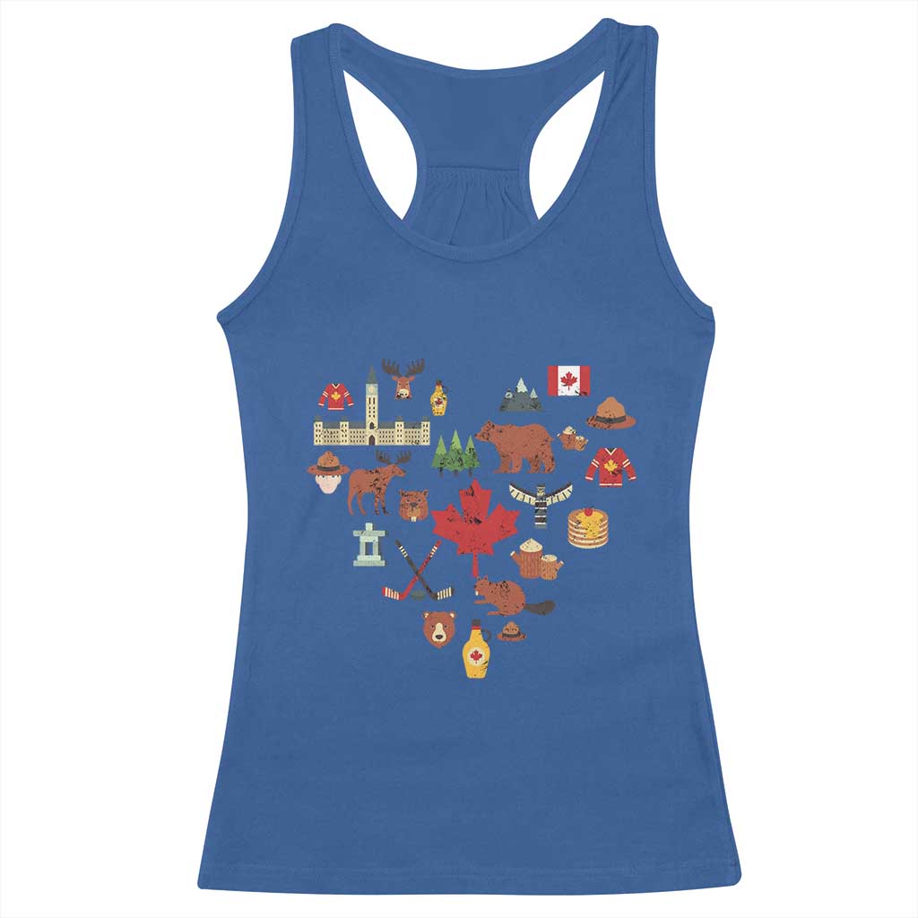 Canada Pride Racerback Tank Top Canadian Flag Maple Leaf TS02 Royal Blue Print Your Wear