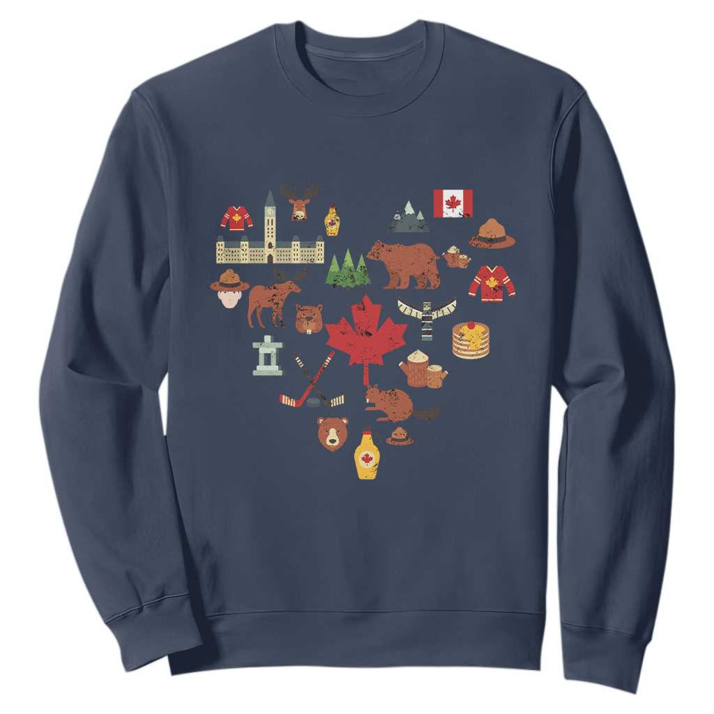 Canada Pride Sweatshirt Canadian Flag Maple Leaf TS02 Navy Print Your Wear
