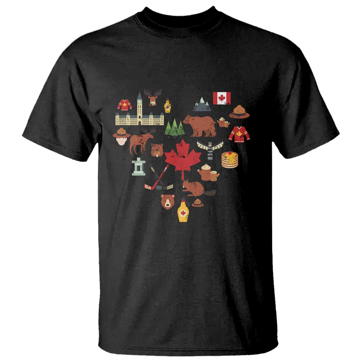 Canada Pride T Shirt Canadian Flag Maple Leaf TS02 Black Print Your Wear