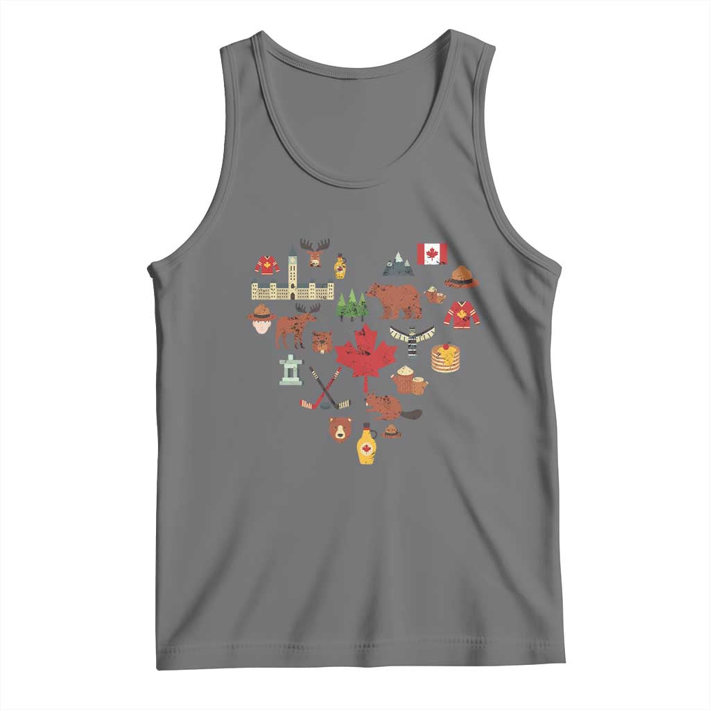 Canada Pride Tank Top Canadian Flag Maple Leaf TS02 Black Heather Print Your Wear