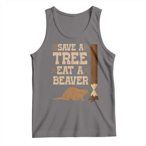 Funny Save A Tree Eat A Beaver Tank Top Hunting Beavers Hunter TS02 Deep Heather Print Your Wear