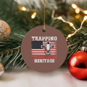 Trapping American Heritage Ceramic Ornament Patriotic Trap Hunting Trapper TS02 1pc Mocha Print Your Wear