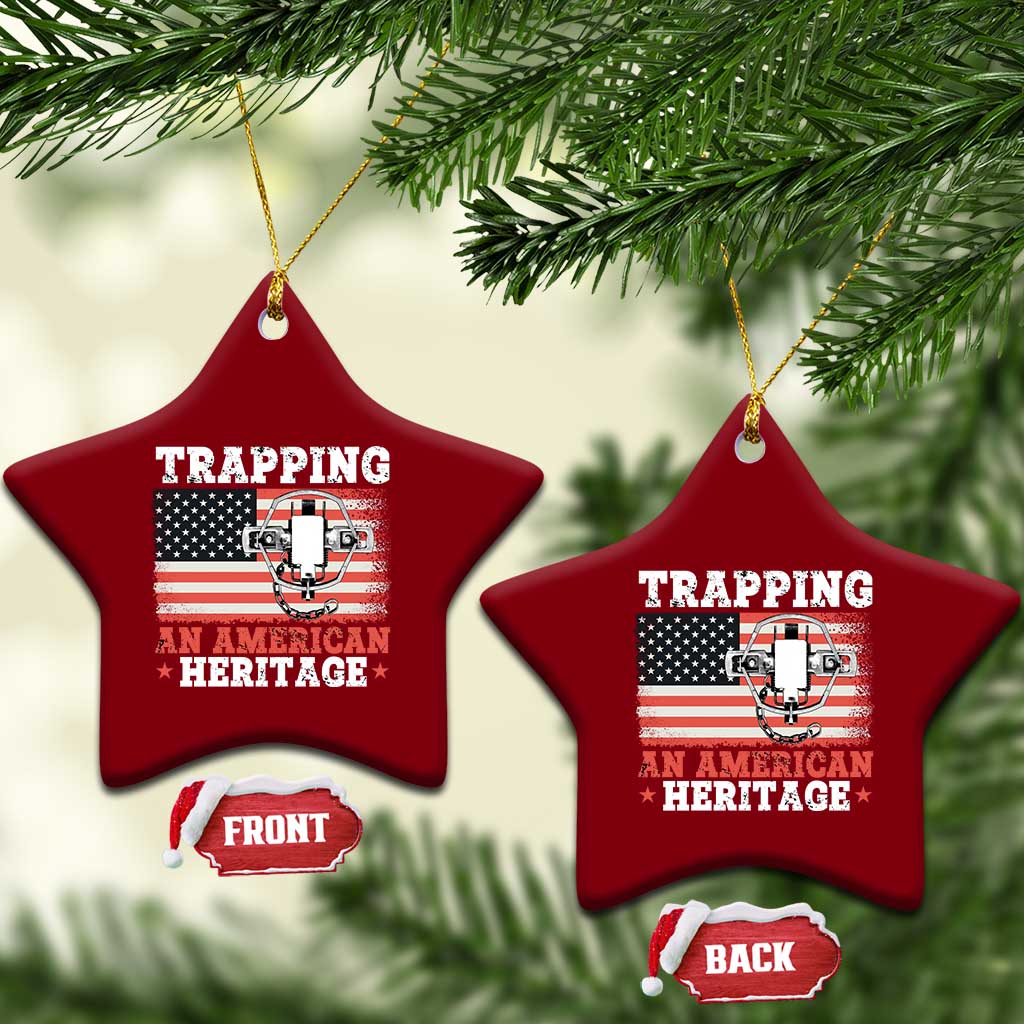 Trapping American Heritage Ceramic Ornament Patriotic Trap Hunting Trapper TS02 Print Your Wear