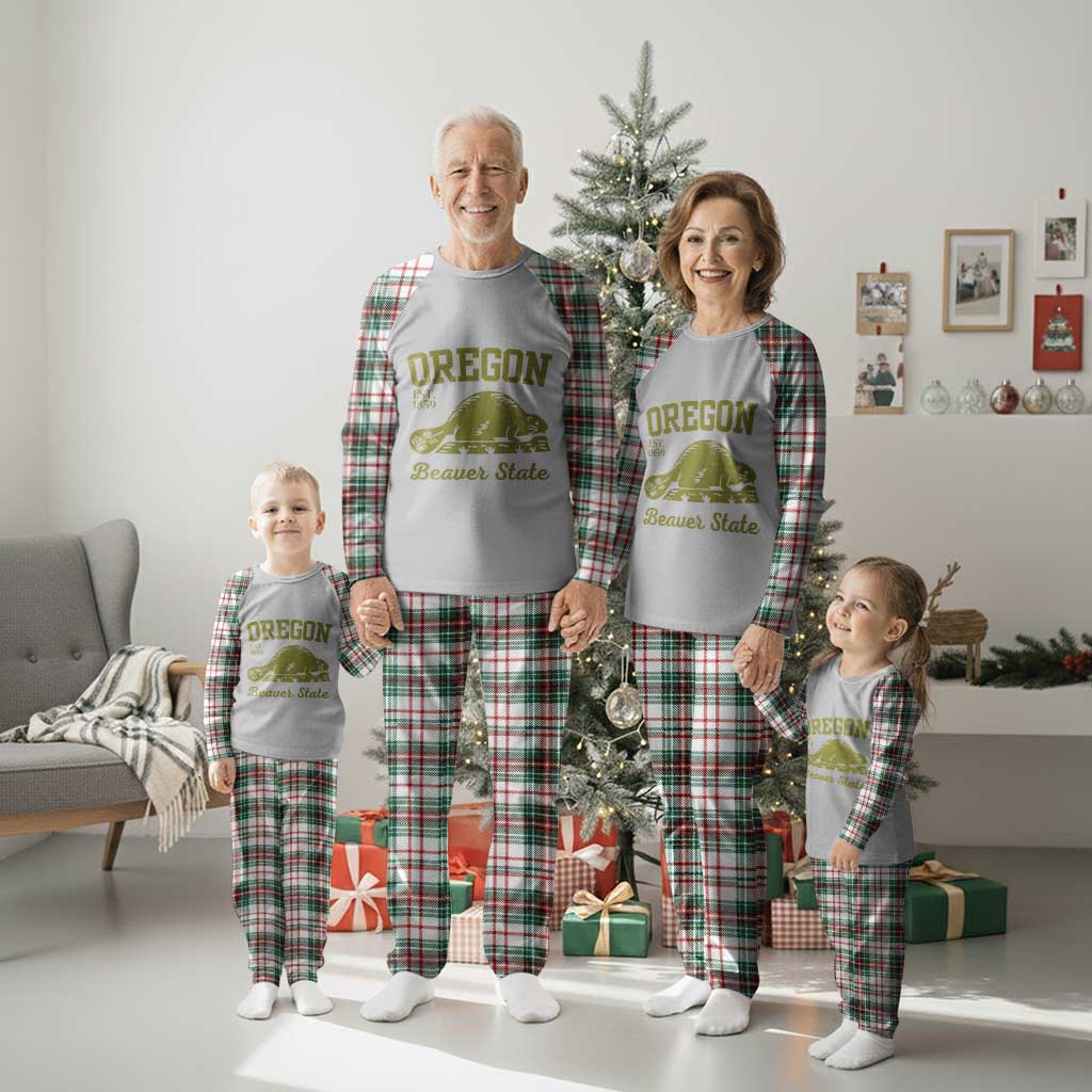Beaver State Oregon Plaid Pajama Set Est 1859 Vintage Flag TS02 Christmas Plaid Print Your Wear