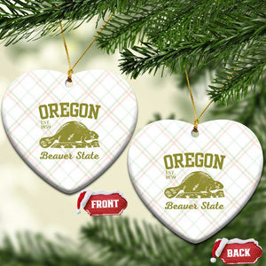 Beaver State Oregon Ceramic Ornament Est 1859 Vintage Flag TS02 Print Your Wear