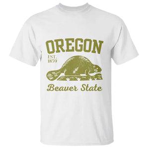Beaver State Oregon T Shirt Est 1859 Vintage Flag TS02 White Print Your Wear