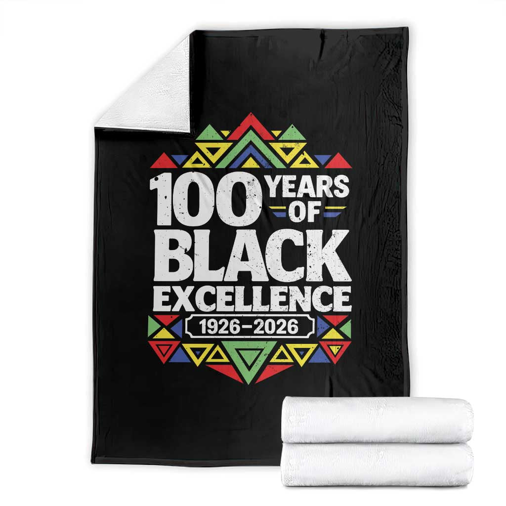 100 Years of Black Excellence 1926 2026 Throw Blanket African Tribal Pattern Heritage Celebrating Black History TS02 Black Print Your Wear