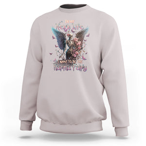 Fairy Skeleton Sweatshirt In My Next Life I Want To Be The Karma Rose Angel Skull TS02 Ice Gray Printyourwear