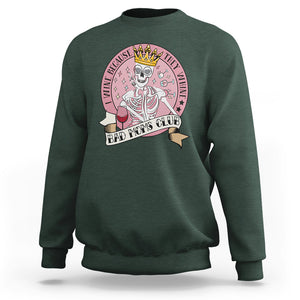 Skull Mom Sweatshirt I Wine Because They Whine Mother's Day Gifts TS02 Dark Forest Green Printyourwear