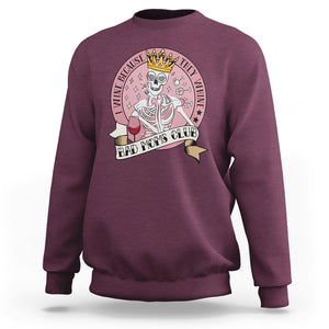 Skull Mom Sweatshirt I Wine Because They Whine Mother's Day Gifts TS02 Maroon Printyourwear