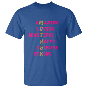 Mother Definition T Shirt Amazing Loving Beautiful Happy Selfless Strong Floral Mom's Day TS02 Royal Blue Printyourwear