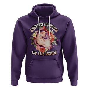 Pregnancy Announcement Hoodie Baby's First Mother's Day On The Inside Pregnant New Mom TS02 Purple Printyourwear