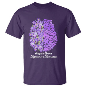 Forget Me Not Alzheimer's Awareness T Shirt Support Squad Dementia Purple Ribbon TS02 Purple Print Your Wear