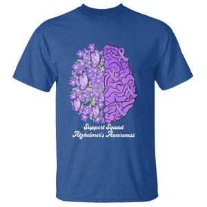 Forget Me Not Alzheimer's Awareness T Shirt Support Squad Dementia Purple Ribbon TS02 Royal Blue Print Your Wear