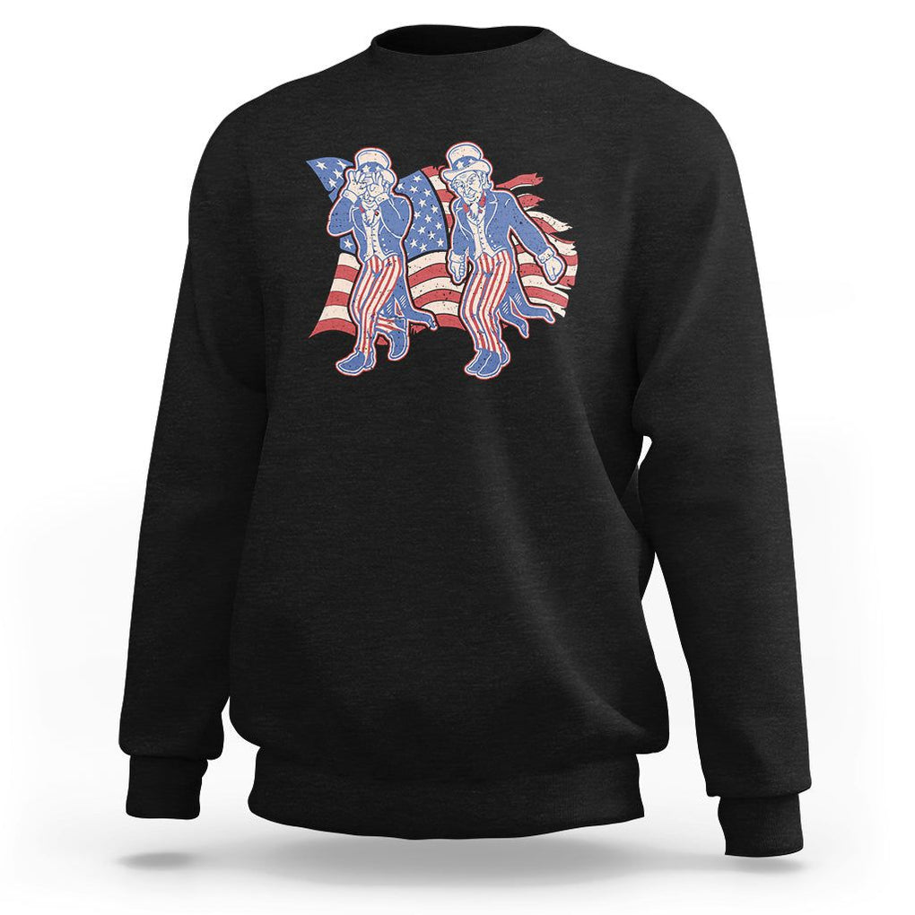 Funny Griddy Dance Uncle Sam Sweatshirt 4th of July Independence Day TS02 Black Print Your Wear