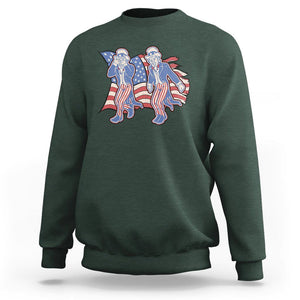 Funny Griddy Dance Uncle Sam Sweatshirt 4th of July Independence Day TS02 Dark Forest Green Print Your Wear