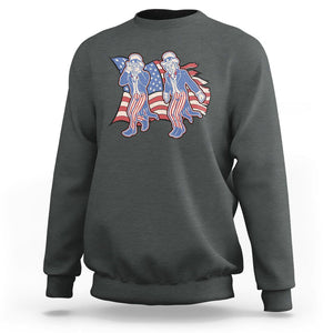 Funny Griddy Dance Uncle Sam Sweatshirt 4th of July Independence Day TS02 Dark Heather Print Your Wear