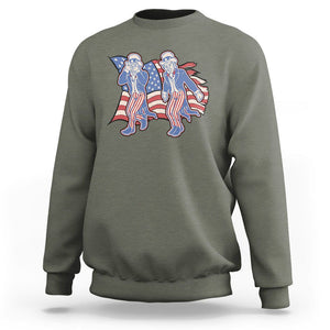 Funny Griddy Dance Uncle Sam Sweatshirt 4th of July Independence Day TS02 Military Green Print Your Wear