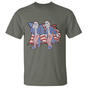 Funny Griddy Dance Uncle Sam T Shirt 4th of July Independence Day TS02 Military Green Print Your Wear